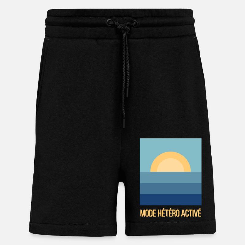 Sunset Enabled Hetero Mode - Shorts - made by SPREAD - SOLID BLACK