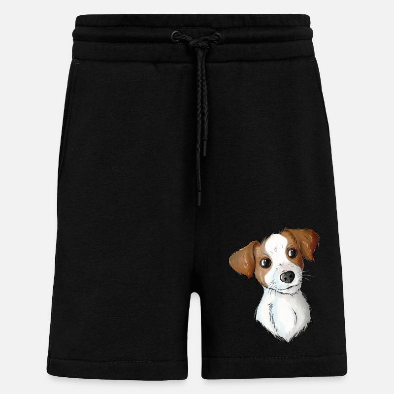 Jack Russell Pattern 2 2 - Shorts - made by SPREAD - SOLID BLACK