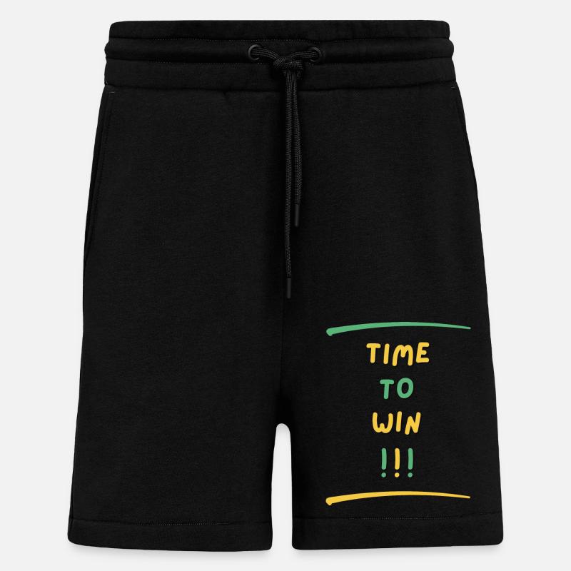 TIME TO WIN - Shorts - made by SPREAD - SOLID BLACK