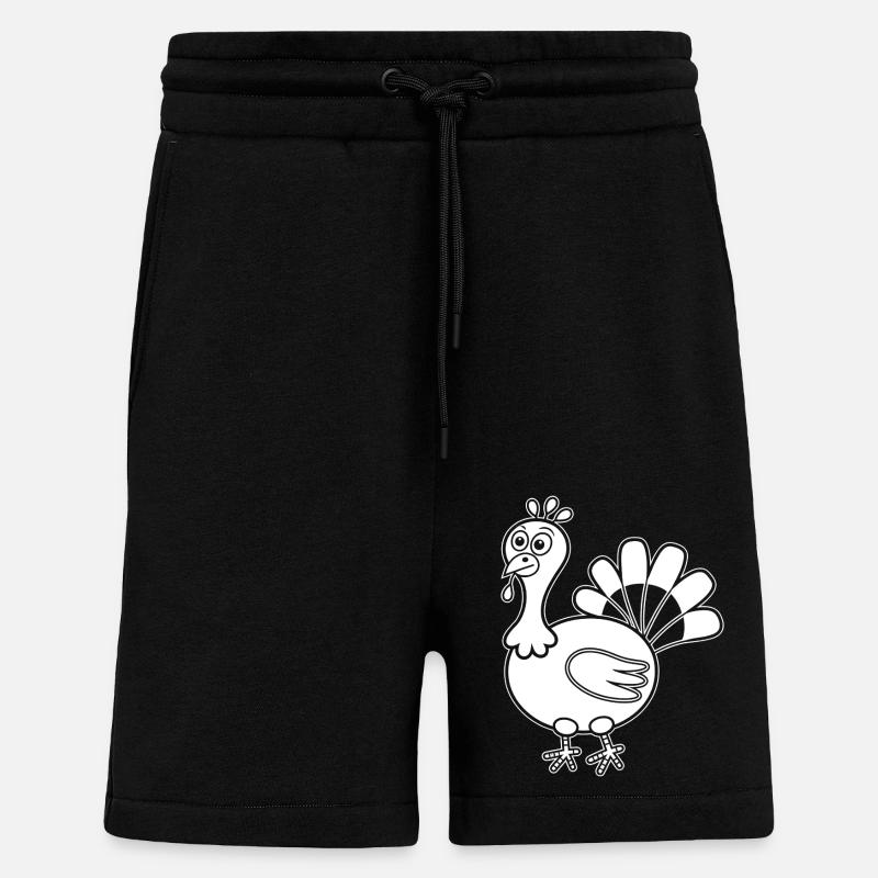 dinde - Short bio décontracté fabriqué en UE - SOLID BLACK