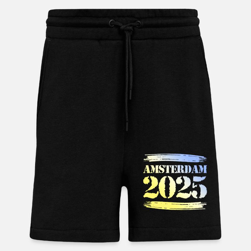 Amsterdam 2025 - Short bio décontracté fabriqué en UE - SOLID BLACK