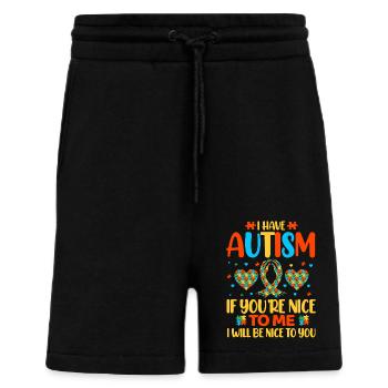 Autism Autistic - Shorts - made by SPREAD - SOLID BLACK - Front