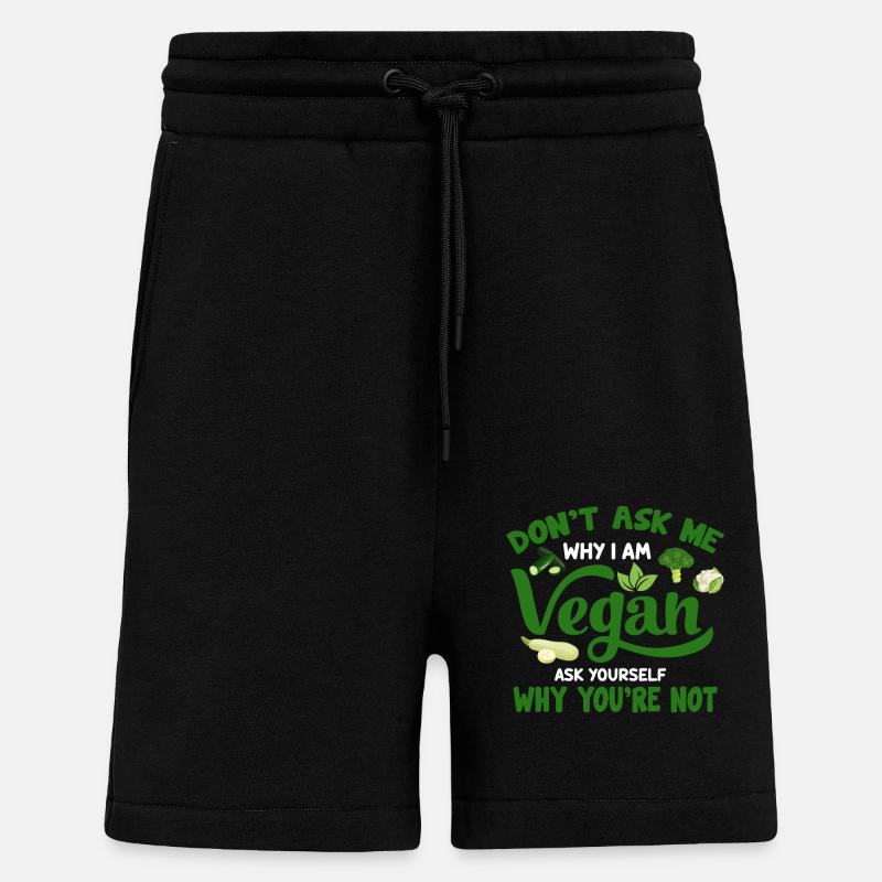 Vegan Veganismus - Shorts - made by SPREAD - SOLID BLACK