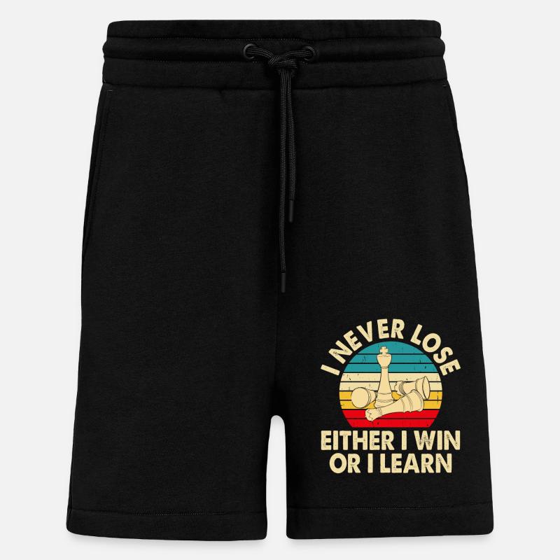 Échecs - Short bio décontracté fabriqué en UE - SOLID BLACK