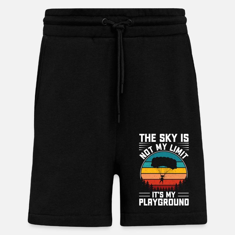 Parachutisme - Short bio décontracté fabriqué en UE - SOLID BLACK