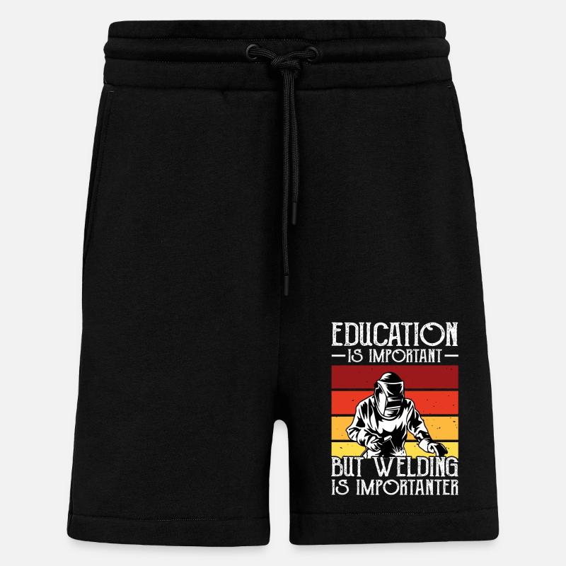 Soudeur soudeur - Short bio décontracté fabriqué en UE - SOLID BLACK