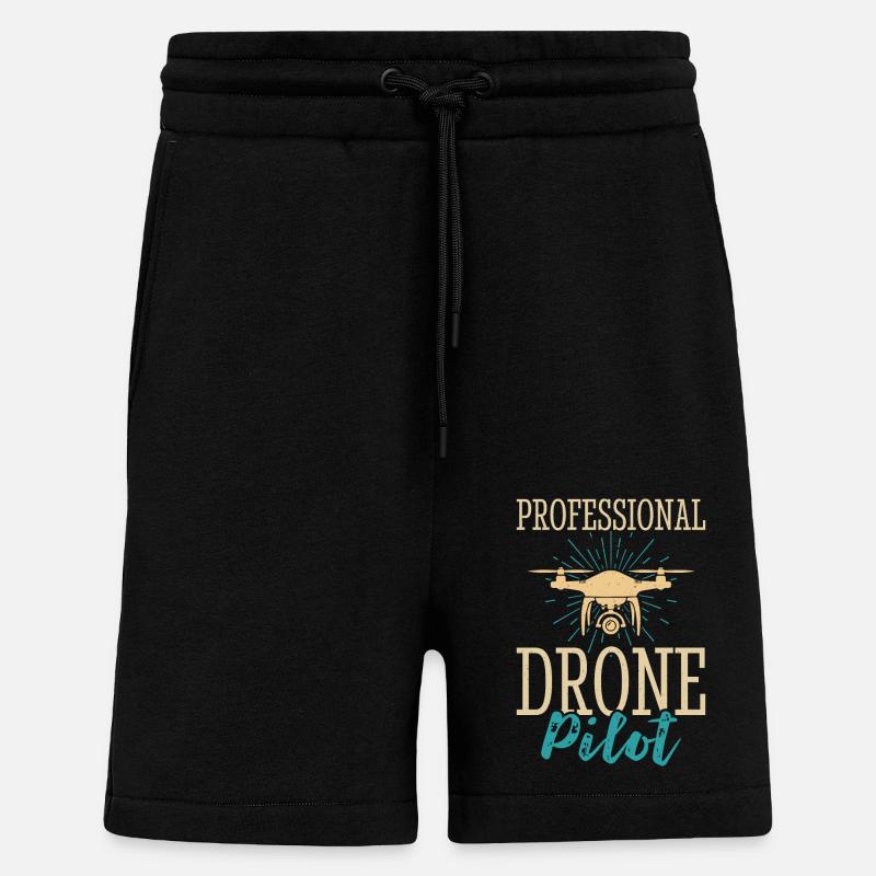 Drone - Short bio décontracté fabriqué en UE - SOLID BLACK