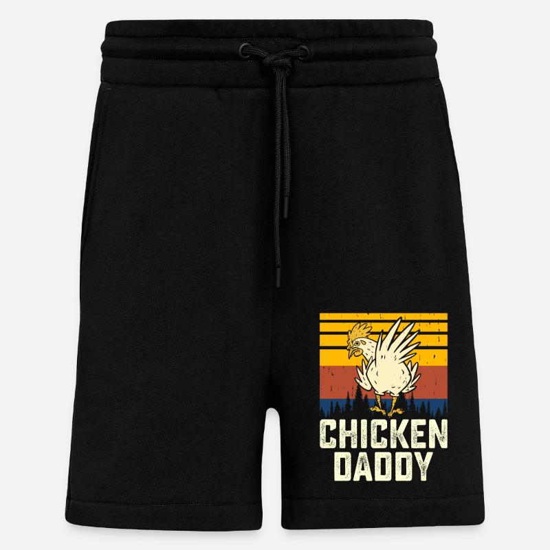 Chickens Daddy - Shorts - made by SPREAD - SOLID BLACK