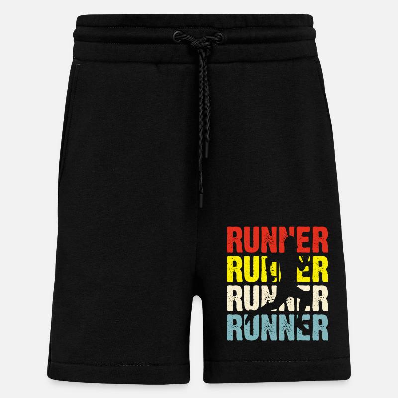 Jogging, course à pied, marathon - Short bio décontracté fabriqué en UE - SOLID BLACK