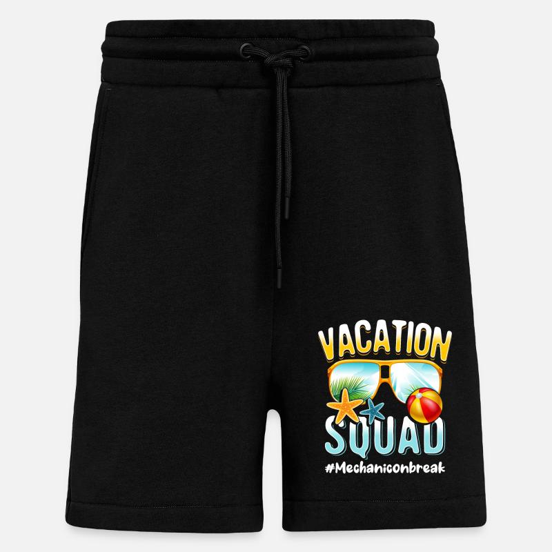 Mechanic Vacation Squad #Mechaniconbreak - Shorts - made by SPREAD - SOLID BLACK