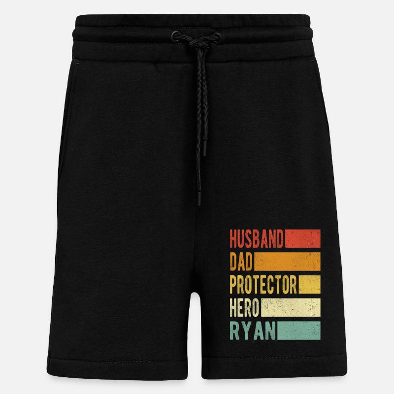 Ryan Name Dad Gift - Shorts - made by SPREAD - SOLID BLACK