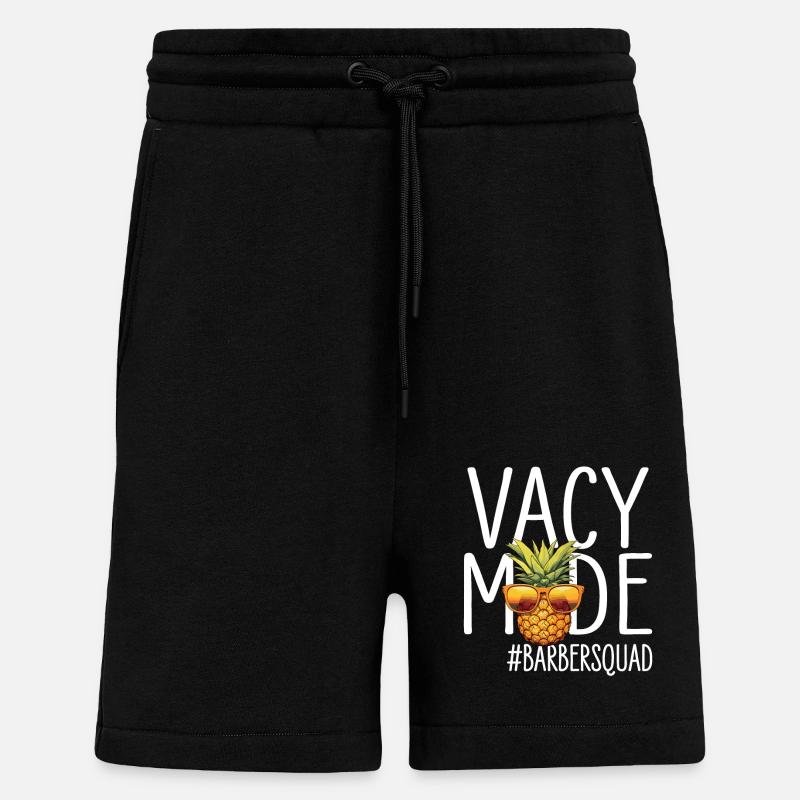 Vacances Vacy Mode Barbersquad - Short bio décontracté fabriqué en UE - SOLID BLACK