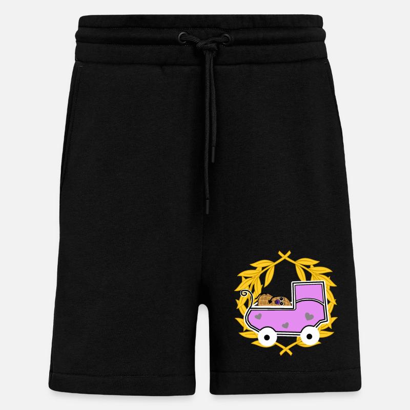 Cacahuète Enceinte Grossesse Naissance Bébé - Short bio décontracté fabriqué en UE - SOLID BLACK