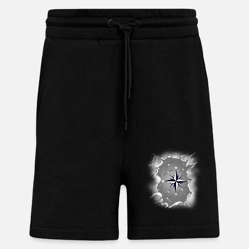 Möwen Möwe Kompass maritim - Shorts - made by SPREAD - SOLID BLACK