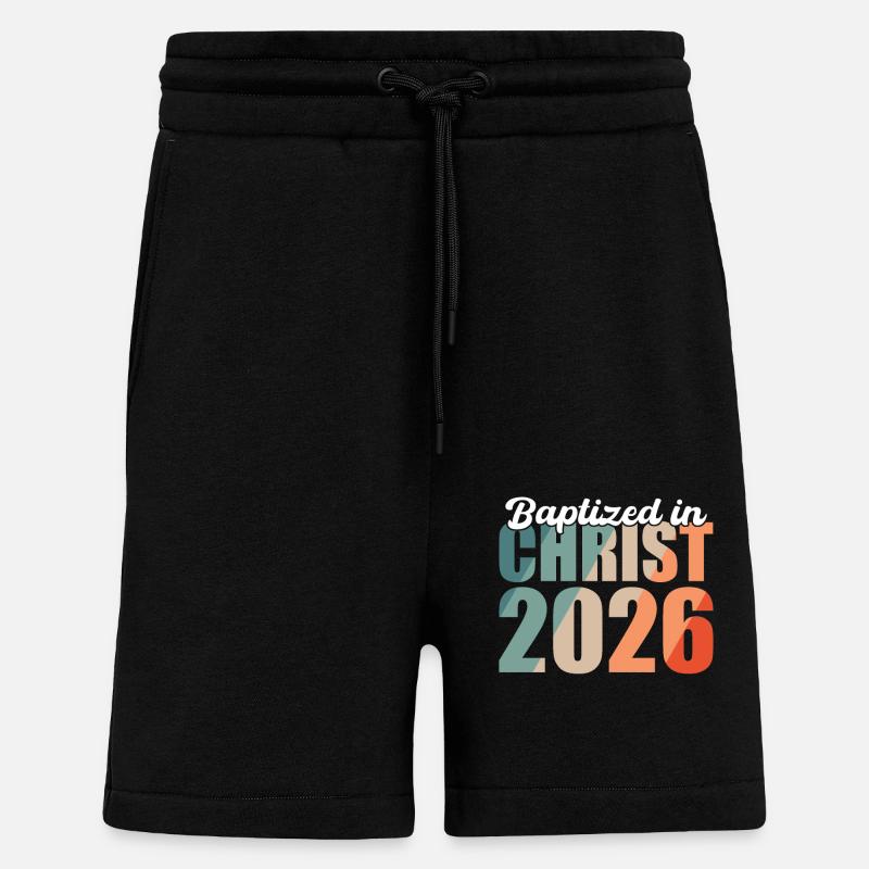 Baptisés en Christ 2026 - Short bio décontracté fabriqué en UE - SOLID BLACK