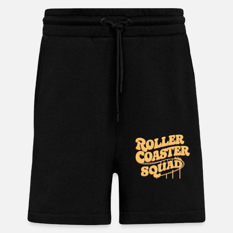 Roller Coaster Squad Achterbahn Fans - Short bio décontracté fabriqué en UE - SOLID BLACK