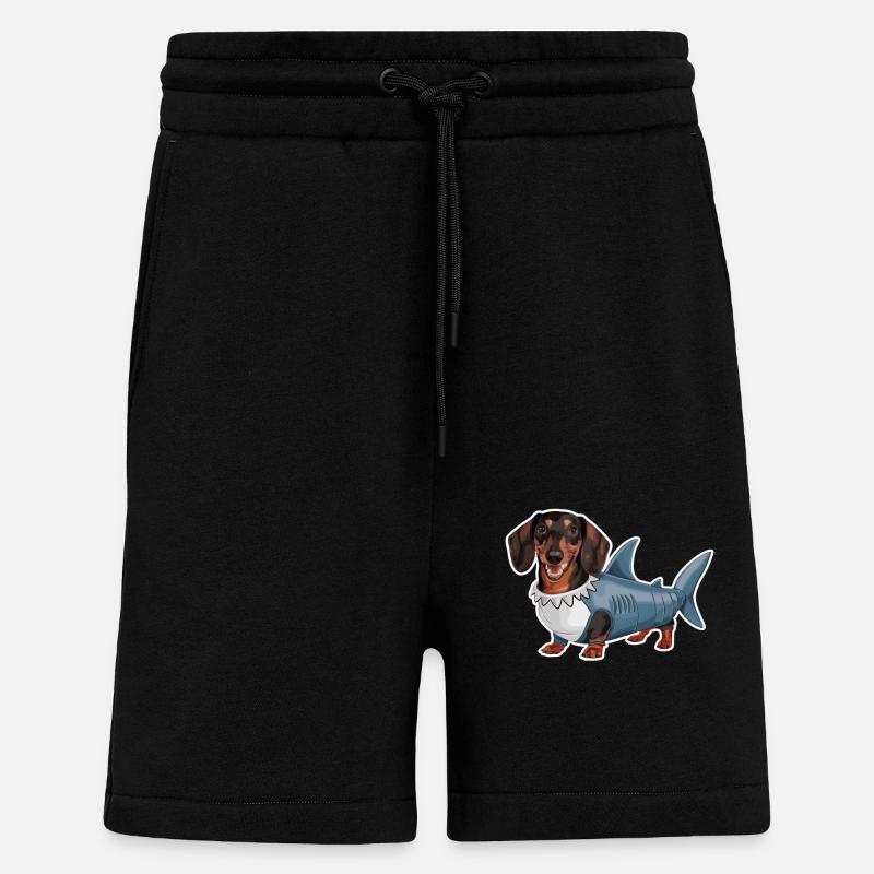 Teckel En Costumes Drôle Requin - Short bio décontracté fabriqué en UE - SOLID BLACK