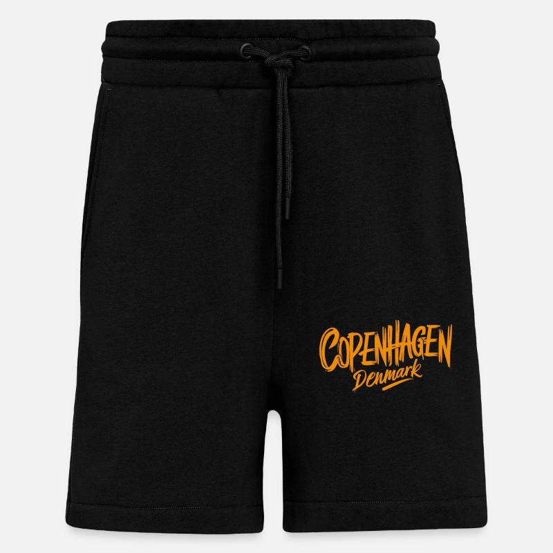 Lettrage souvenir de Copenhague Danemark - Short bio décontracté fabriqué en UE - SOLID BLACK