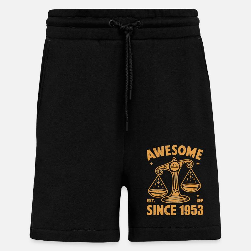Awesome Since 1953 Libra Birthday - Shorts - made by SPREAD - SOLID BLACK