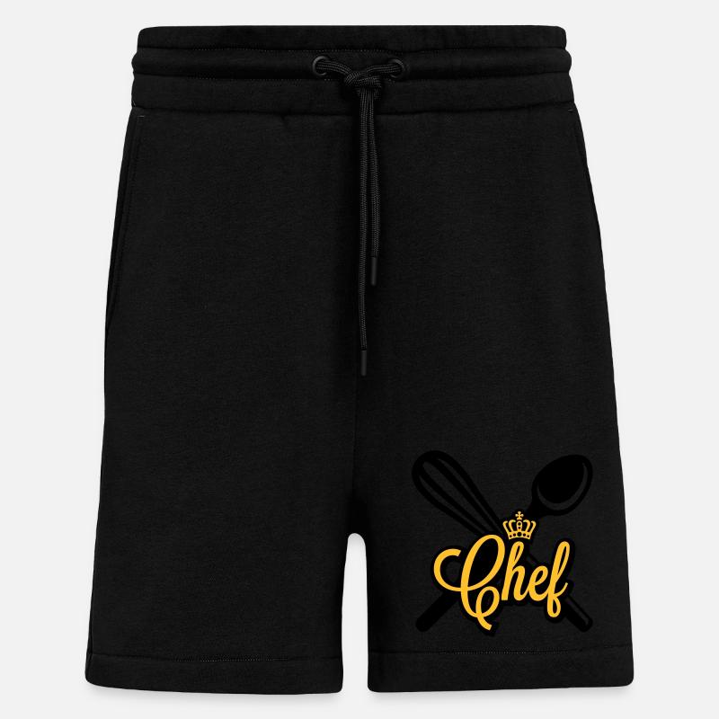 Chef | Chefkoch | Cook - Short bio décontracté fabriqué en UE - SOLID BLACK