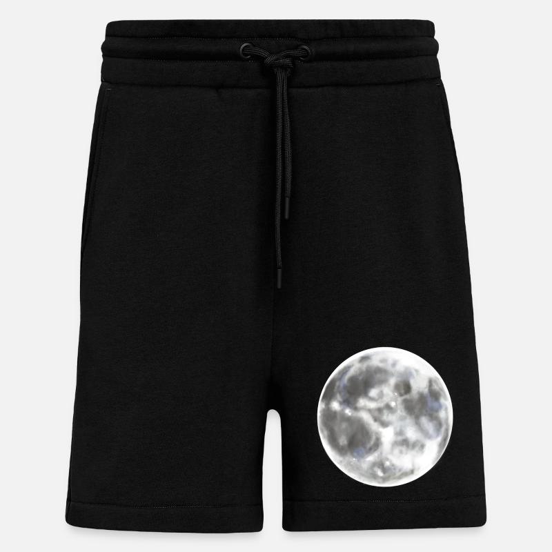 Nuit de pleine lune lune - Short bio décontracté fabriqué en UE - SOLID BLACK