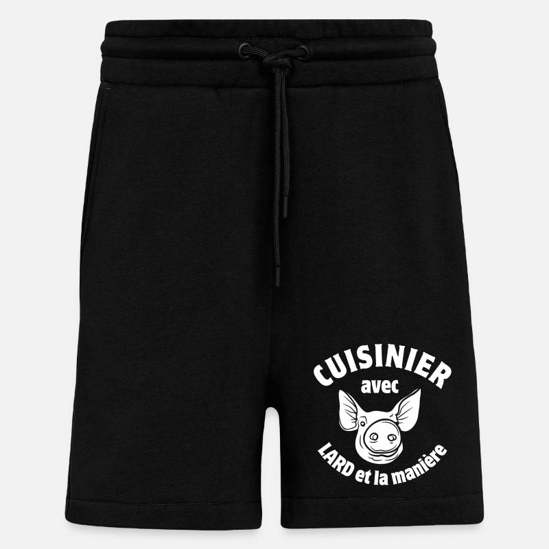 cuisinier, cuisinier, cochon - Short bio décontracté fabriqué en UE - SOLID BLACK