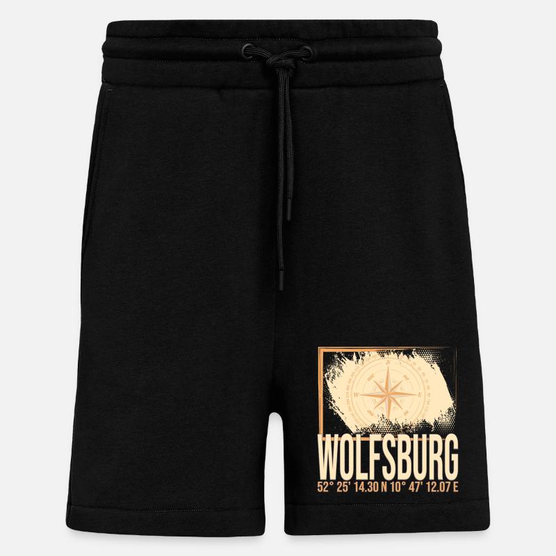 Wolfsburg Koordinaten - Shorts - made by SPREAD - SOLID BLACK
