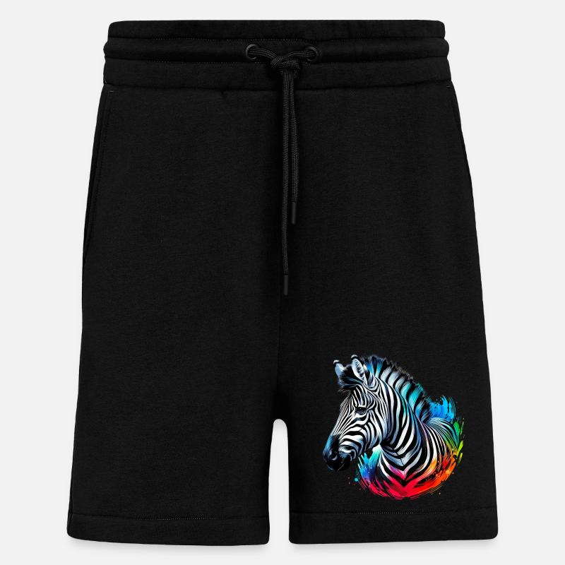 Zèbre - Short bio décontracté fabriqué en UE - SOLID BLACK