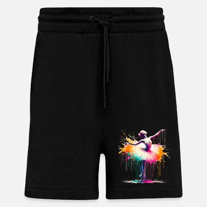 Danseuse de ballet avec tutu - Short bio décontracté fabriqué en UE - SOLID BLACK