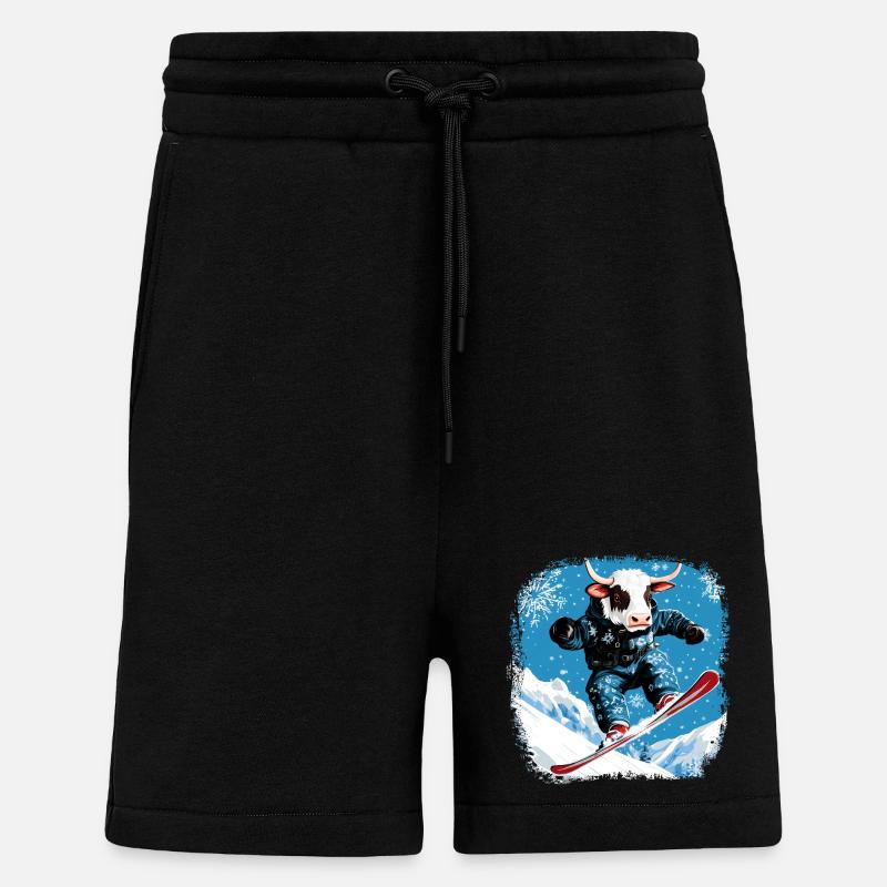 Snowboard cows - Shorts - made by SPREAD - SOLID BLACK