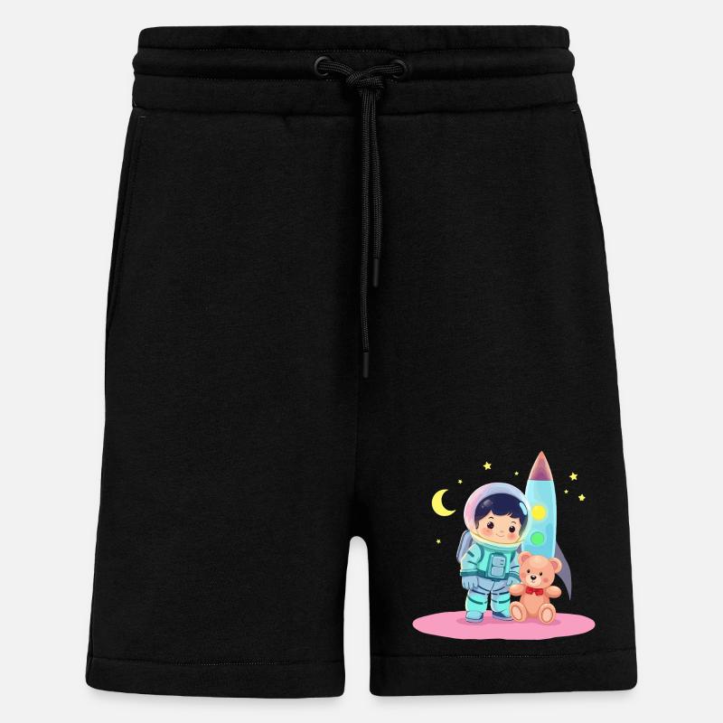 Astronaut mit Teddybär - Shorts - made by SPREAD - SOLID BLACK