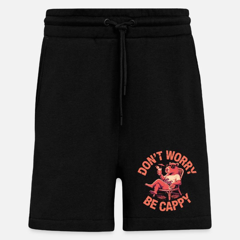 Capybara Cochon d’Inde Capybara - Short bio décontracté fabriqué en UE - SOLID BLACK