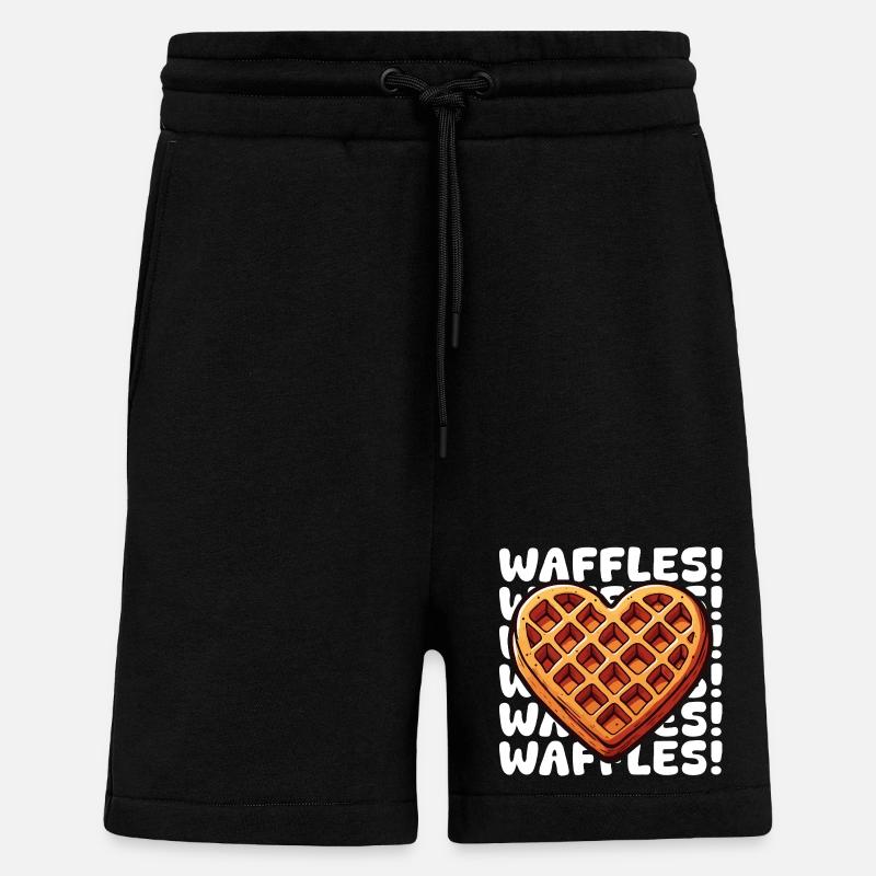 Pop Art Waffel Herz - Shorts - made by SPREAD - SOLID BLACK