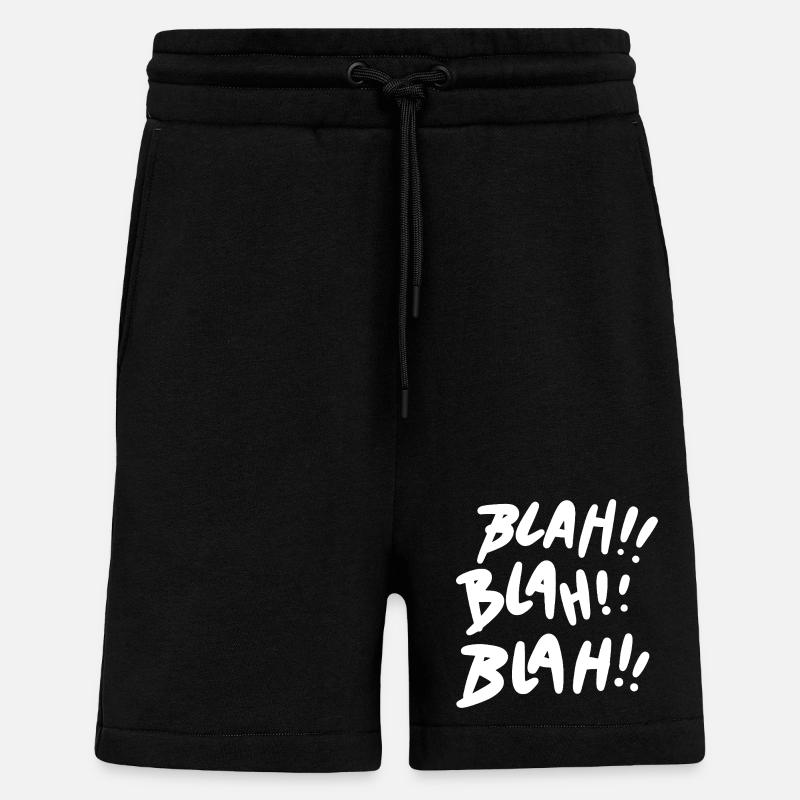 Blah Blah Blah White - Shorts - made by SPREAD - SOLID BLACK