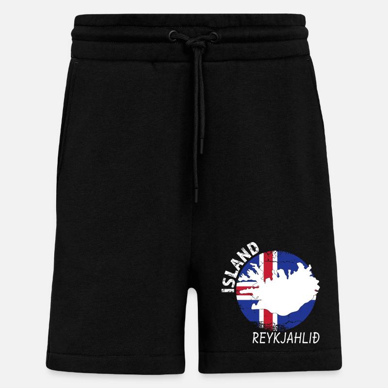 Reykjahlið - Short bio décontracté fabriqué en UE - SOLID BLACK