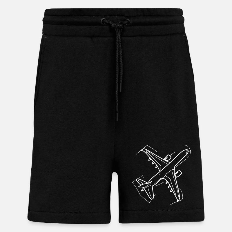 Flugzeug Zeichnung - Shorts - made by SPREAD - SOLID BLACK