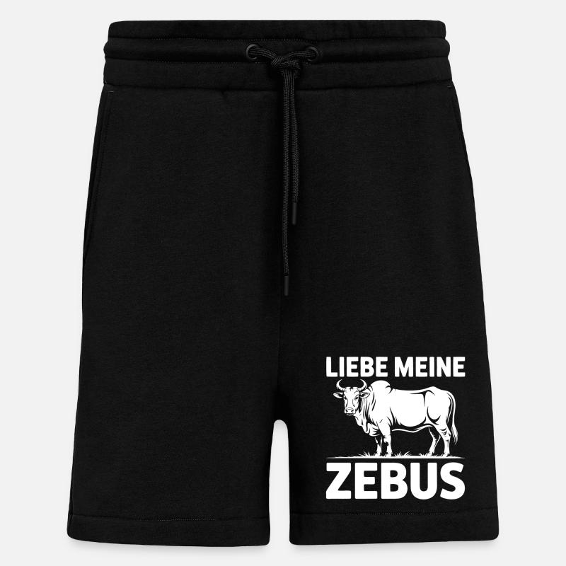 J’adore mon Zebus - Short bio décontracté fabriqué en UE - SOLID BLACK