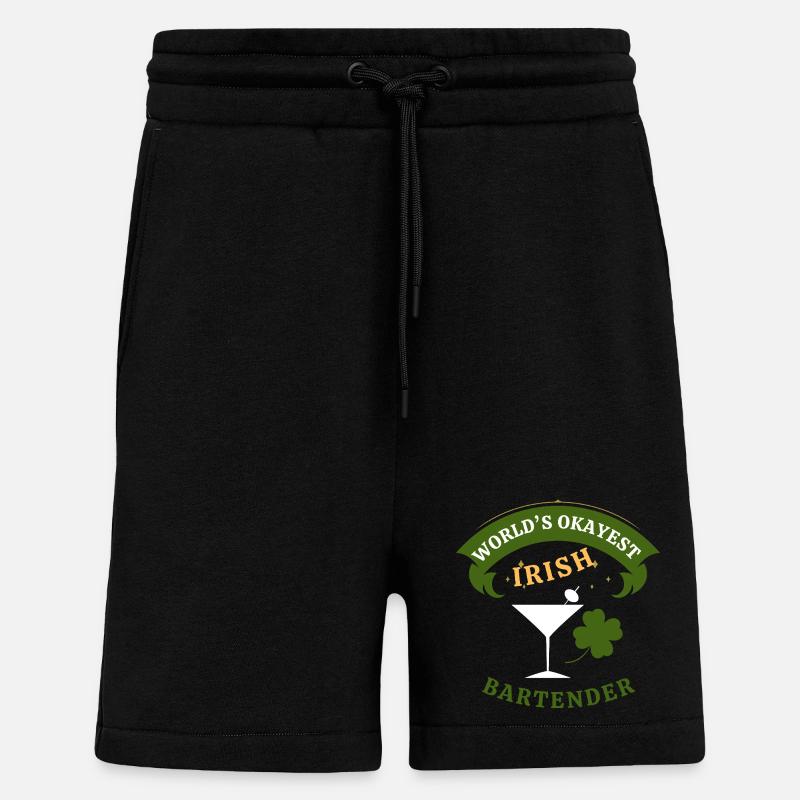 Irish Bartender - the okayest Irish Bartender - Shorts - made by SPREAD - SOLID BLACK