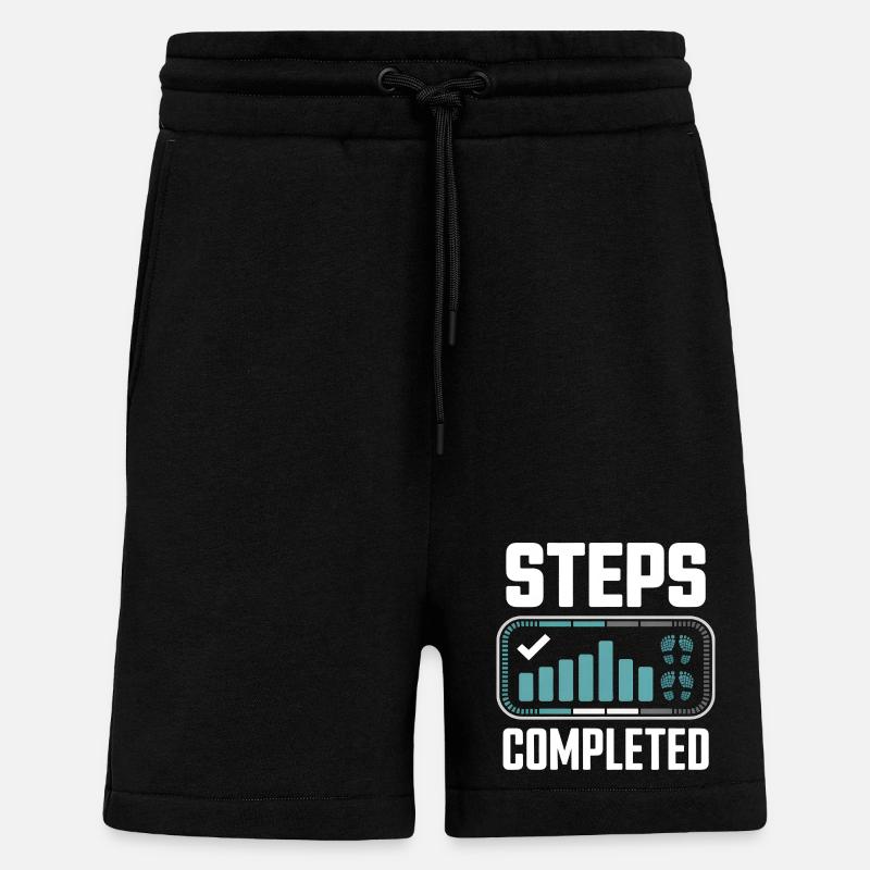 Étapes achevées 10000 Schritte - Short bio décontracté fabriqué en UE - SOLID BLACK