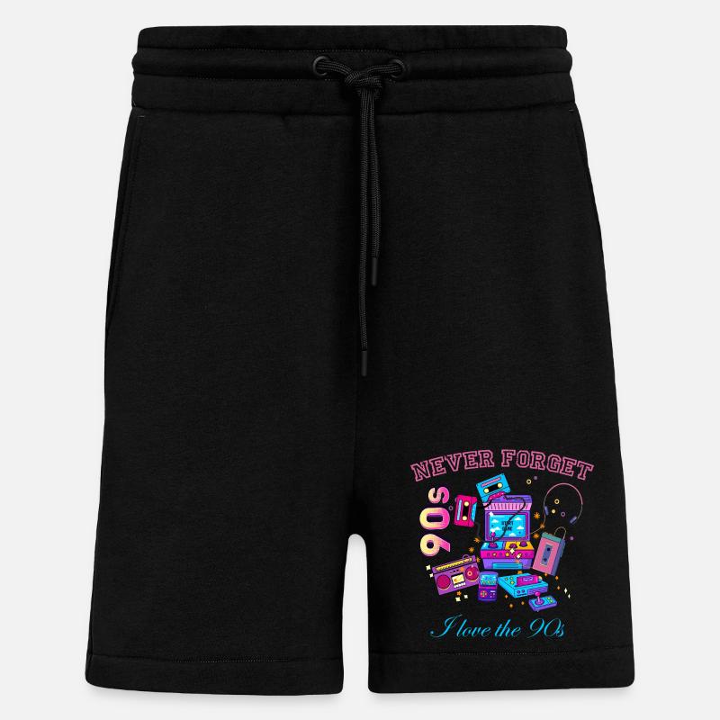 Retro 90s never forget - Shorts - made by SPREAD - SOLID BLACK