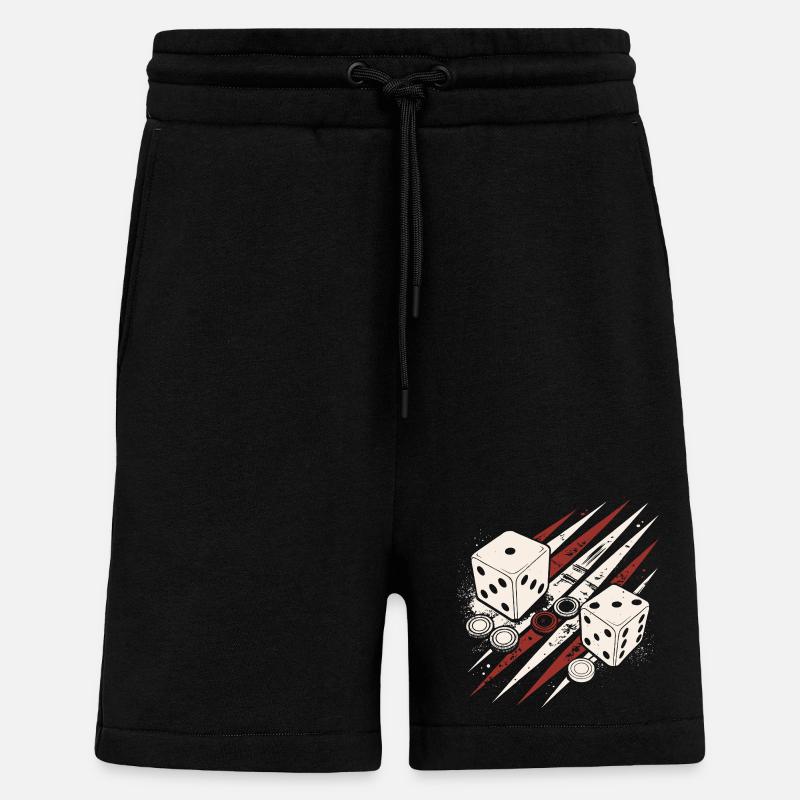 Backgammon | Board Game | Gift - Shorts - made by SPREAD - SOLID BLACK