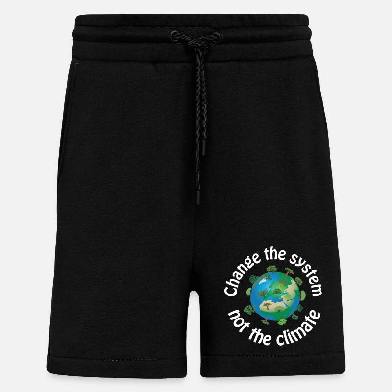 Changer le système, pas le climat - Short bio décontracté fabriqué en UE - SOLID BLACK