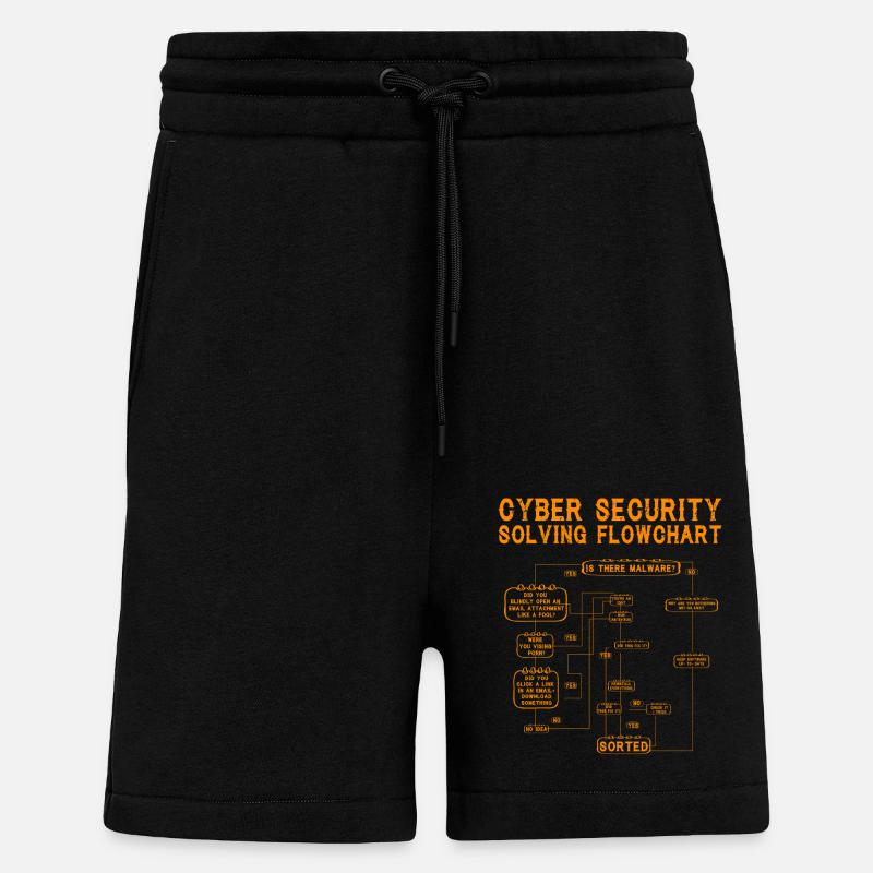 Cyber Security Solving Flowchart - Shorts - made by SPREAD - SOLID BLACK