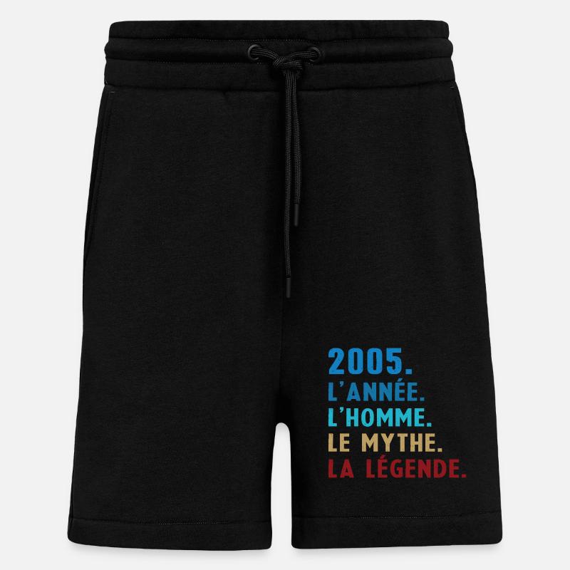 2005 Year Man Myth Legend - Shorts - made by SPREAD - SOLID BLACK