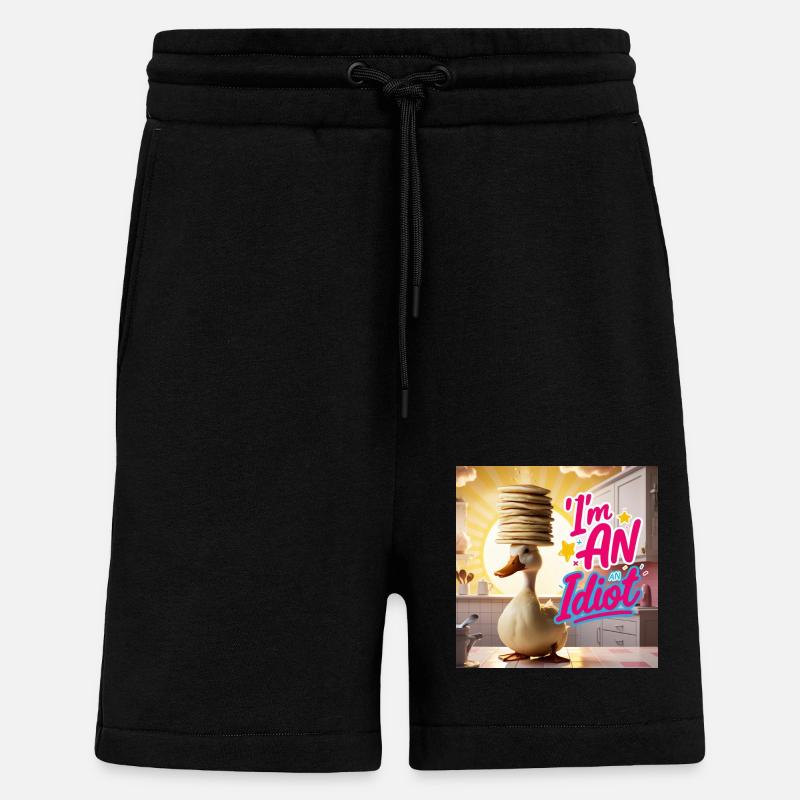 Canard - Je suis un idiot - Short bio décontracté fabriqué en UE - SOLID BLACK
