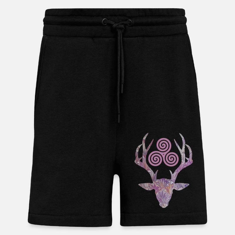 hirschkopf avec triskele e 236 - Short bio décontracté fabriqué en UE - SOLID BLACK