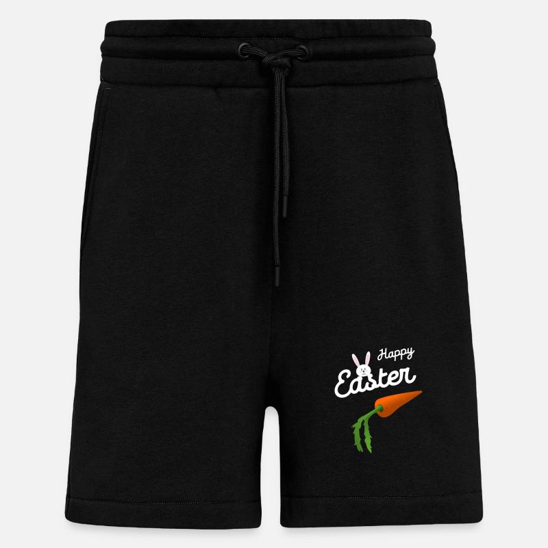 Pâques, le lapin de Pâques - Short bio décontracté fabriqué en UE - SOLID BLACK