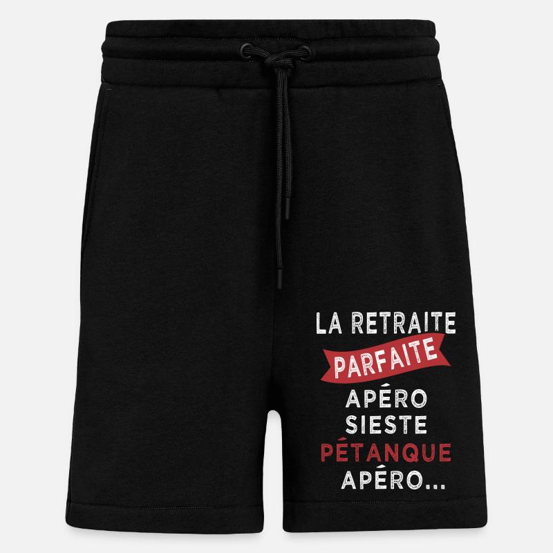 retraite parfaite sieste pétanque apero - Short bio décontracté fabriqué en UE - SOLID BLACK
