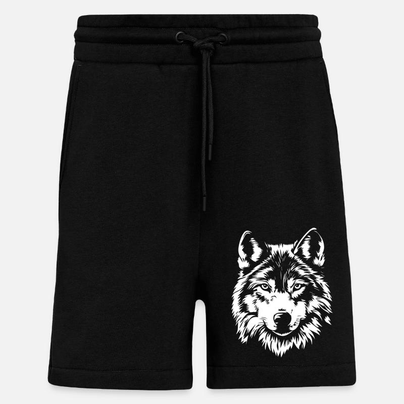 Wolf Gesicht - Shorts - made by SPREAD - SOLID BLACK