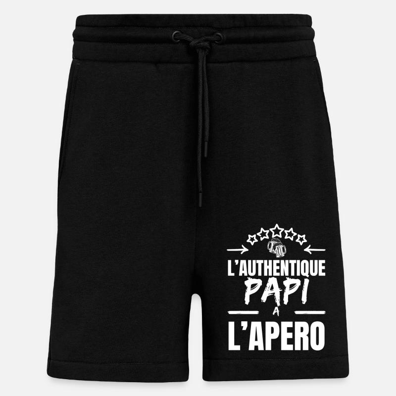 DER AUTHENTISCHE OPA BEIM APERITIF - Shorts - made by SPREAD - SOLID BLACK